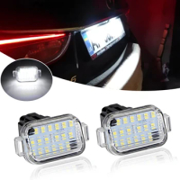 2Pcs White No Error LED License Plate Lights For Mazda 6 GJ1 GL Atenza 2012-2021 Mazda 3 Hatchback 2014-2018 OEM:GHK151270 A/B
