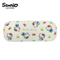 【日本正版】凱蒂貓 硬殼 眼鏡盒 附拭鏡布 眼鏡收納盒 Hello Kitty 三麗鷗 Sanrio - 123737
