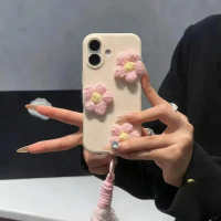 Sarung telefon rajutan bunga comel untuk OPPO Find X9 Pro/X8S Plus/X8 Pro/X7/Reno 6/5/5K/4Z/R17/R15