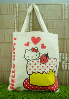 【震撼精品百貨】Hello Kitty 凱蒂貓 直式帆布提袋 蛋糕【共1款】 震撼日式精品百貨