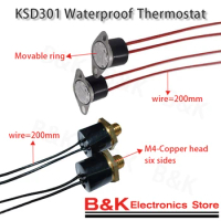 KSD301/KSD302 waterproof 0C-200C degree Normally Closed Temperature Switch Thermostat 20 50 60 65 70 75 135