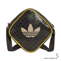 Adidas 斜背包 側背包 菱形包 滿版三葉草 咖【運動世界】JD5374