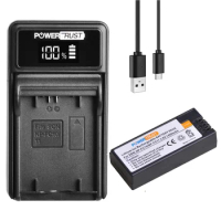 PowerTrust 1400mAh NP-FC11 NP-FC10 Battery and Fast USB Charger for Sony DSC-P2/P3/P5/P7/P8/P9/P10/FX77/F77A, DSC-V1 Cameras
