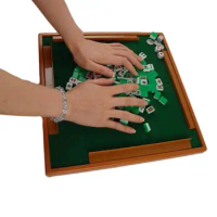 Travel Mini Mahjong Chinese Mahjong Portable 144 Tiles Acrylic Traditional Game Mini Mahjong Board Game Sets For Party And