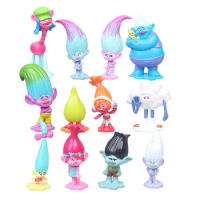 3-6cm 12pcs/Lot Trolls Branch Critter Skitter Figures Trolls Children Trolls PVC Action Figure Toy Cartoon Character Kids Gifts