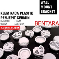 10 x 18MM KLEM KACA PLASTIK CERMIN TAHANAN PENJEPIT SUDUT CAP COVER MIRROR CLAP CLIP-- ABU