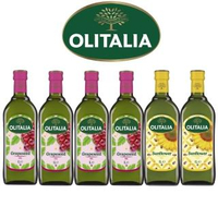 【Olitalia奧利塔】葡萄籽油+葵花油料理組(1000mlx6瓶)