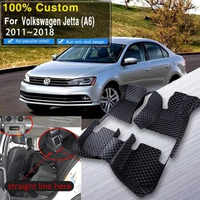 RHD Non-hybrid Auto Car Floor Mat For VW Volkswagen Jetta Vento Pyeonghwa Zunma 1606 A6 1B 2011~2018 Anti-dirt Pads Car Accessor