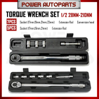practical Hot Sale 7pcs 1/2 Inch Drive Micrometer Torque Wrench 28-210nm With Hard Case Dual-Directi