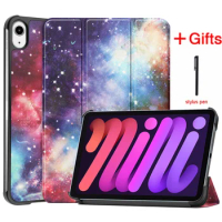 Case for iPad mini6 2021 tablet case Tri-fold bracket painted tablet case Magnetic Protective Cover For Funda Ipad mini 6 2021