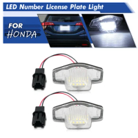2x LED License Plate Lights For Honda JAZZ Odyssey Stream For Honda CR-V Honda FR-V 6000K White Car Number Plate Lamp Kit