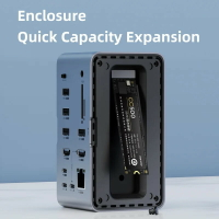 【日本代購】Hagibis USB C 擴充塢，附雙 HDMI 相容 M.2 SSD 外殼乙太網路 100W PD USB 集線器 SD/TF 適用於筆記型電腦 Macbook Pro
