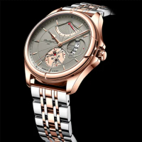 POEDAGAR Rose Gold Wrist Watches For Men Trend Brand Stainless Steel Waterproof Luxury Male Watch Casual Calendar Quartz Clock