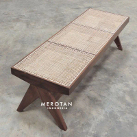 Bench Kayu Jati & Rotan / Bangku Jati / Kursi Jati & Rotan