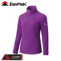 【EasyMain 衣力美 女 高效能輕暖休閒衫《紫》】SE22074/POLO衫/機能上衣/快乾休閒服/運動排汗衣
