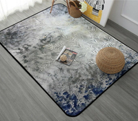 店長推薦 居家佈置必買 北歐摩登現代幾何風珊瑚絨地毯/ 客廳地毯/ 臥室地毯--抽象竹林秘境
