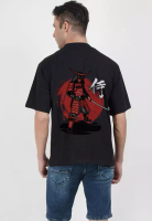 QuirkyT 大廓形武士刀黑色棉质短袖必备 T 恤