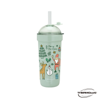 THERMOcafe 凱菲 聖誕麋鹿不鏽鋼真空吸管保溫杯900ml(TCBT-900CM-LG)