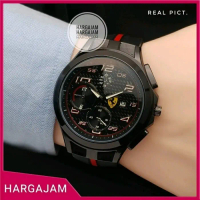 Jam Tangan Pria Ferrari 6008 RED List Rubber - Putih ORIGINAL