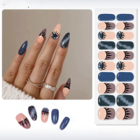 20 Finger Semi-Cured Gel Nail Strips Long Lasting Star Full Cover UV Light Gel Cured Wraps Manicure DIY Decoration