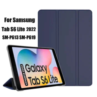 Tri-fold Case For Samsung Galaxy Tab S6 Lite 2022 SM-P613 P619 PU Leather Book Cover Tablet for Funda Galaxy S6 Lite 2020 P610