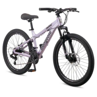 New Boys and Girls Mountain Bike, Hardtail, 21-Speed Drivetrain, 14.5-Inch Aluminum Frame, 24-Inch Wheels