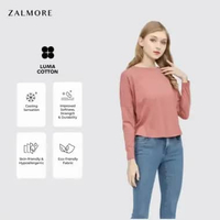 Zalmore Longsleeve Loose Tee Premium LUMA Cotton - Kaos Lengan Panjang Wanita Lembut Ringan Sejuk An