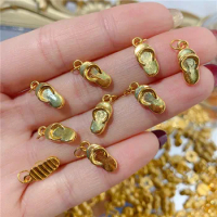 999 Pure 24K Yellow Gold Pendant Women Shoes Necklace Pendant