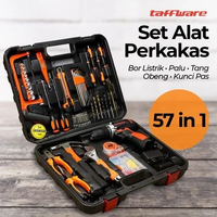 Cordless Drill 12v Volt Toolkit Set Lengkap 57 in 1 Mesin Bor Perkakas Baterai TZ168