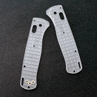 A Pair Custom Clear Honeycomb Acrylic Scales for Benchmade Bugout 535 Knife Shank DIY Tool Equipment Transparent Case