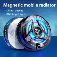 Magnetic Semiconductor Phone Cooler With TEC Chip RGB Lights Digital Display For Gaming Tablet/Live 