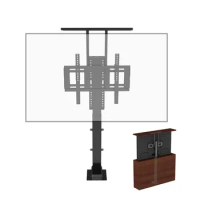 Hidden Motorized TV Cabinet Lift Electrically Height-Adjustable TV Bracket for Installation 32-70 Inches with Remote Control