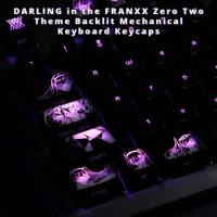 Anime Custom Design Keycaps DARLING in the FRANXX Zero Two Theme Backlit Mechanical Keyboard Keycaps for Corsair K70 K95 Razer