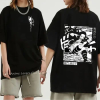 Men's Demon Slayer Print T-Shirt Short Sleeve Crew Neck Shirt Japanese Anime Plus Size Fashion Graphic T Shirts Men Clothing