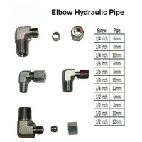 Elbow Hydraulic Pipe Connector Fitting Pipa Hidrolik 1/4 3/8 1/2 Inch untuk Tube 6mm 8mm 10mm 12mm E