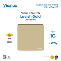 Visalux Saklar Lavish Series - 1G 2 Way Gold / Sakelar Premium (LVS-VSD9012-GD)