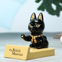 大英博物館埃及貓擺件桌面手機支架創意生日禮物可愛便攜手機座   麥田印象