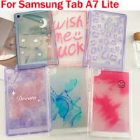 Painted Pattern Space Case For Samsung Galaxy Tab A7 Lite 8.7" Simple Shockproof Clear Acrylic TPU Cover Skin