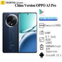 Original OPPO A3 Pro 5G 5000mAh 67W SuperVOOC Dimensity 7050 6.7 Inch OLED 120Hz 64MP Main Camera OTA Update IP68
