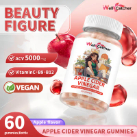 Wellcatcher Halal Apple Cider Vinegar Edible 5000mg with Vitamin B9 B12 Supplement Healthy Fitness D