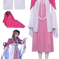 Alice Cosplay New Pink Costume Anime Game Final Cosplay Fantasy VII Rebirth Roleplay Shawl Sleeve Outfits Women Halloween Suits