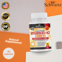 BioSchwartz D3+K2 5000IU, formula Aktif Tulang & Otot sihat, 60 kapsul