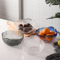 日式透明玻璃碗家用大號碗水果甜品碗蔬菜沙拉點心碗創意餐具單個