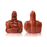 Laughing Buddha Ornament Statue Crafts Mock Middle Finger Buddha Ornament Figures Craft Middle Finger Smiling Buddha Statue