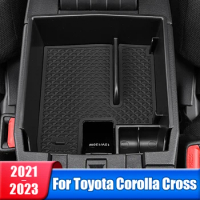 Car Central Armrest Storage Box Organizer Tray Case For Toyota Corolla Cross XG10 2021 2022 2023 Hybrid Accessories