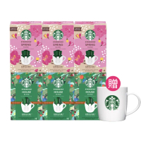 【STARBUCKS 星巴克】濾掛咖啡-春季綜合咖啡X6盒組(家常美式X3+春季綜合X3+星巴克馬克杯)