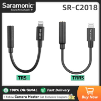 Saramonic SR-C2018 2002 Microphone Audio Adapter Cable 3.5mm TRS TRRS (Female) to Lightning (Male) for iPad iPhone iPod Touch