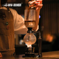 Siphon Coffee Maker Pots Vintage Handle Syphon Coffee Maker Set Vacuum Glass Espresso Siphon Pot Chic Cafe Accessories Kettle