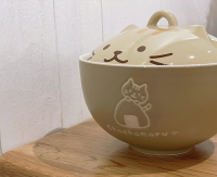 泡麵碗 *Fish store*日式貓咪蓋碗可愛有蓋湯碗泡面碗米飯碗生日禮物【摩可美家】