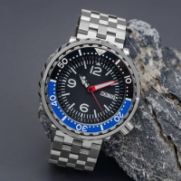 Tuna Canned Case Waterproof Sapphire Crystal Mechanical Japan Movement Luminous Bezel Seiko Mod Watches for Men Wristwatch Parts